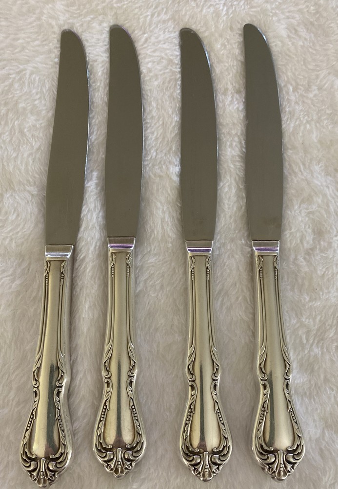 Oneida Wm A Rogers Flatware 4 Dinner Knives Stainless Chalice Harmony