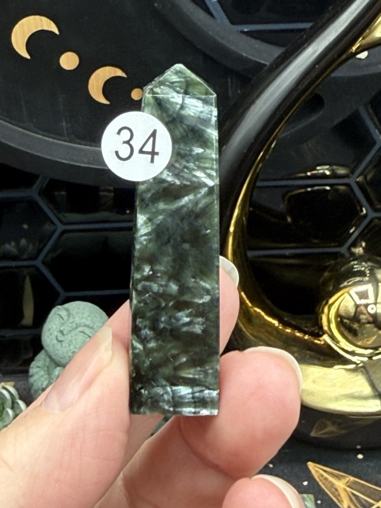 Natural Seraphinte Mini 4-sided points great patterns on these Free shipping