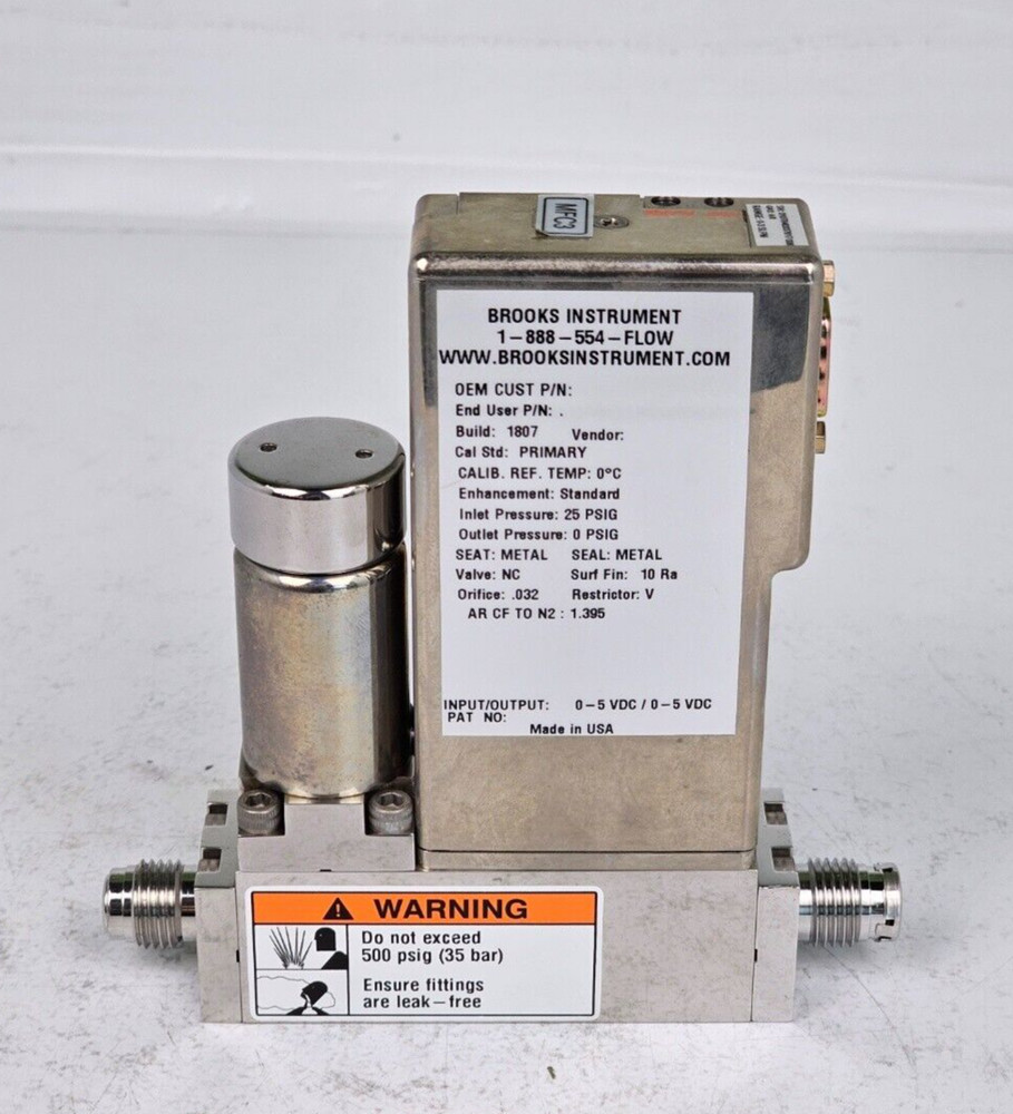 Brooks Instrument mass flow controller MFC SLA7950S1EGG1D2A1 AR 3 SLPM