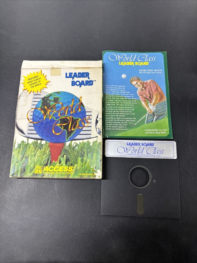 World Class Leader Board Pro Golf Simulator - Commodore 64 Floppy disk Game