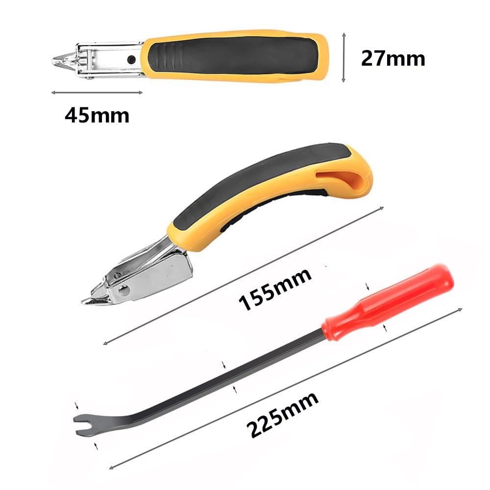 Upholstery and Construction Staple Tools Set Including Cutting Plier, Tack Pu...