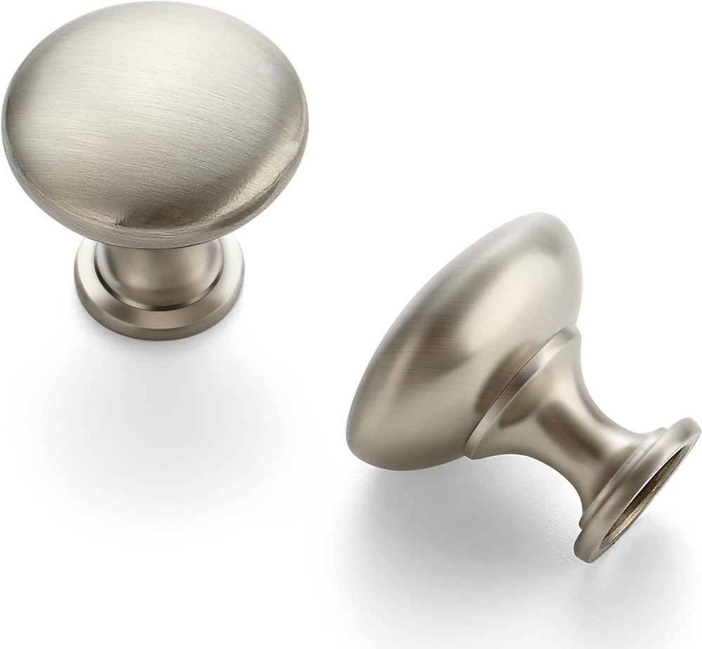 Ravinte 10 Pack Brushed Nickel Round Zinc Cabinet Knobs for