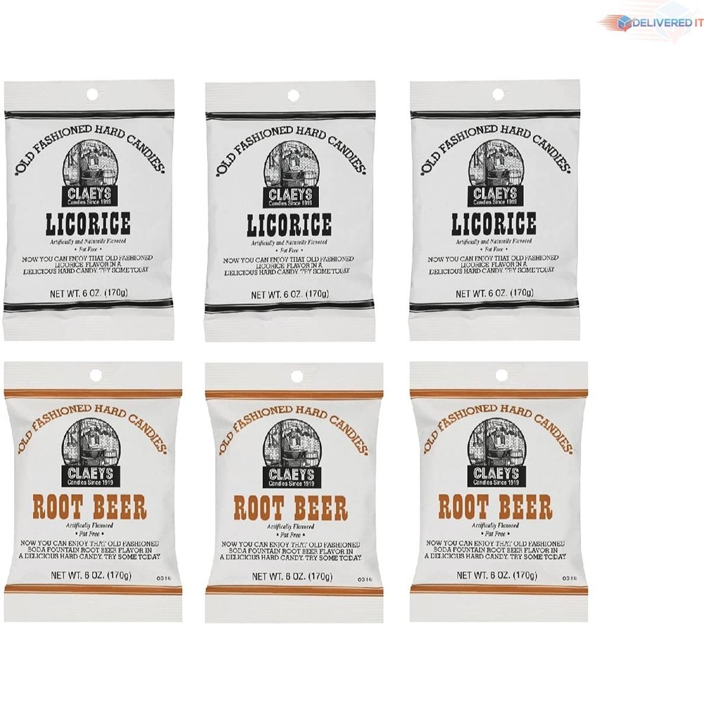 Hard Candy Variety Pack 6 oz Licorice Root Beer Old Fashioned Assorted 6 Pack