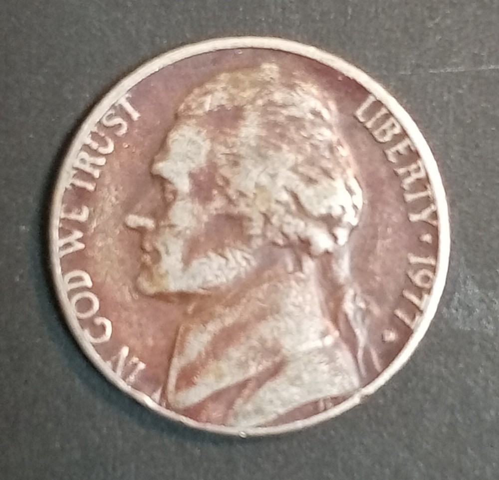 1977 D Jefferson 5 Cent *Improperly Annealed Planchet*