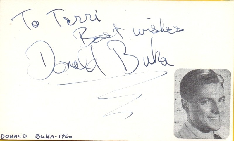 B-DONALD BUKA autographed card  with COA