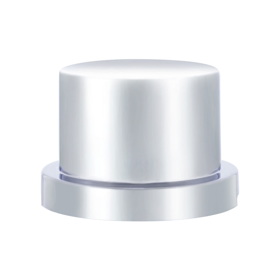 7/16" x 1/2" H Flat Top Lug Nut Covers - Push-On - Chrome - 10 Pack