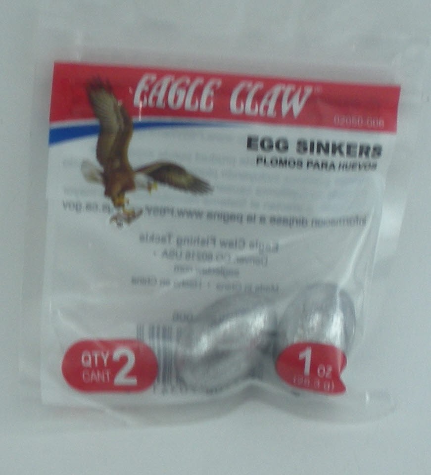 Eagle Claw 02050-006 Egg Lead Weights 2CT 1oz