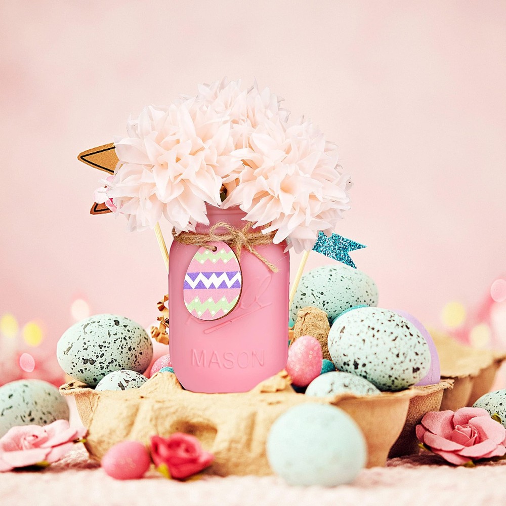 Easter Decorations, Easter Mason Jars Decoration, Easter Farmhouse Decor Dinn...