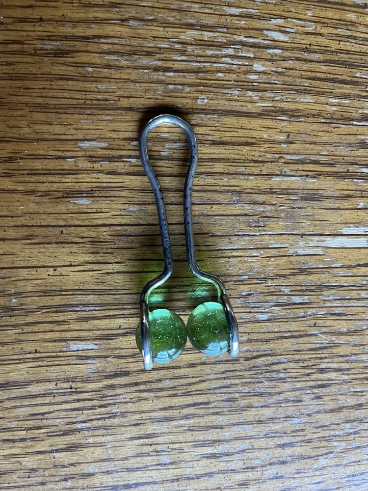 Vintage Razor Blade Sharpener Strop (2) Marbles With Handle