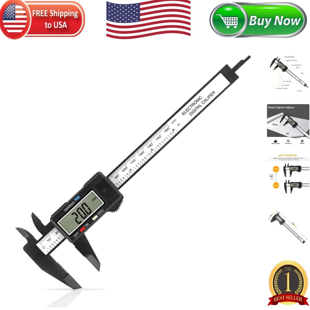 Versatile 0-6 Inch Digital Caliper with Auto Shut-Off & Multiple Measuring Modes