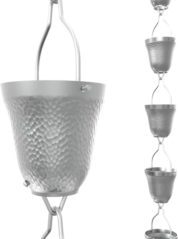 Flutes Rain Chain 8.5 FT Pure Solid Copper Premium Rain Chains Gutters