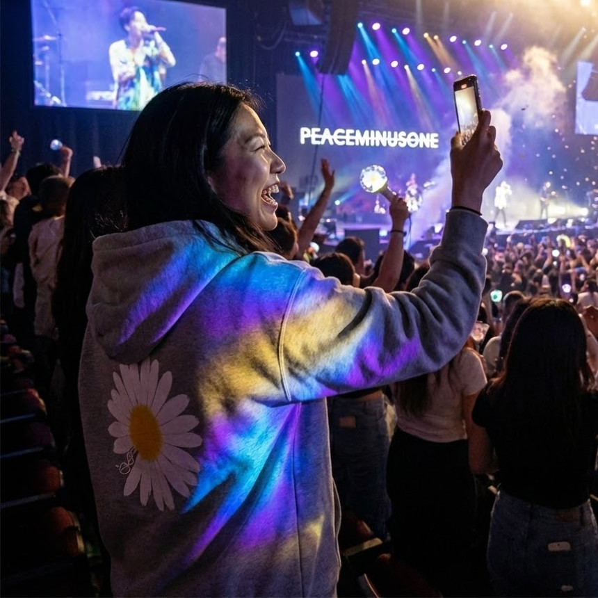 Peaceminusone x 2025 MAMA Awards Peacemamaone Zip Up Hoodie Grey G-Dragon GD