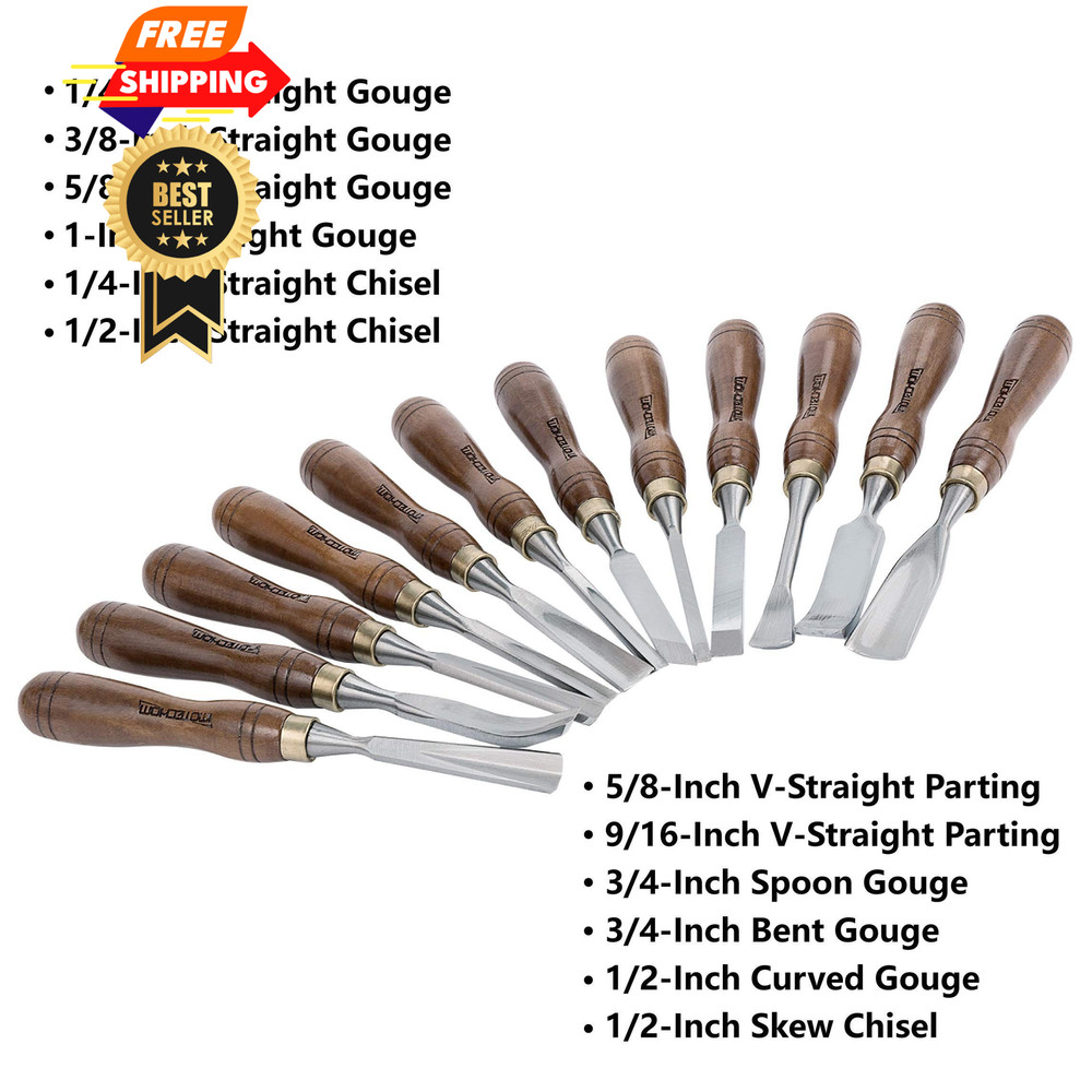 IMOTECHOM 12-Pieces Carving Chisel, 12-pieces Chisel