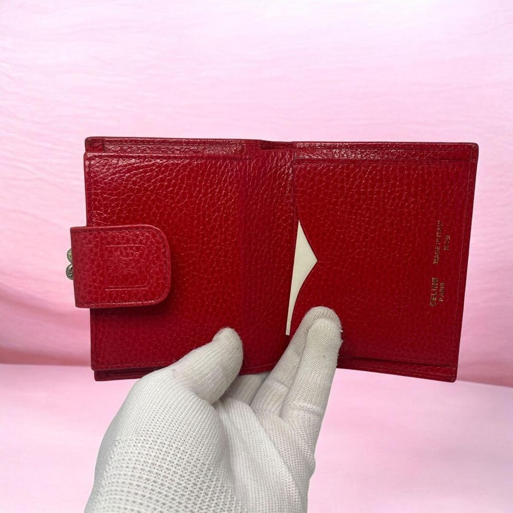 CELINE Coin Purse Two-Fold Wallet Red