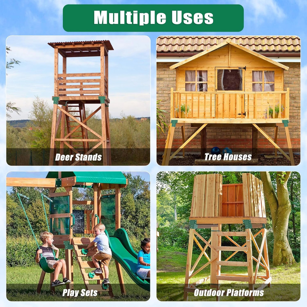 4Pack Deer Blind Brackets 4X4 Heavy Duty Deer Stand Bracket Compound Angle Brack