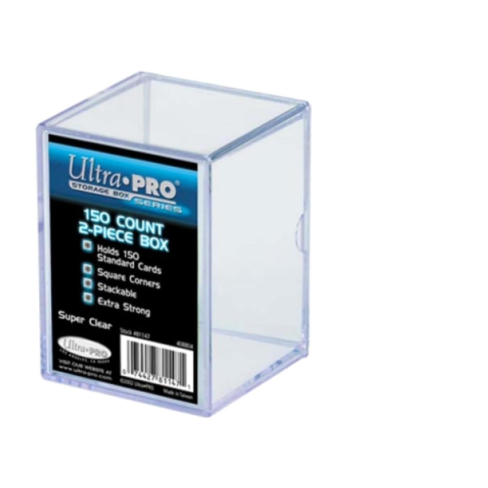 Clear 150-Count 2-Piece Acrylic Trading Card Storage Box - Stackable Deck Case