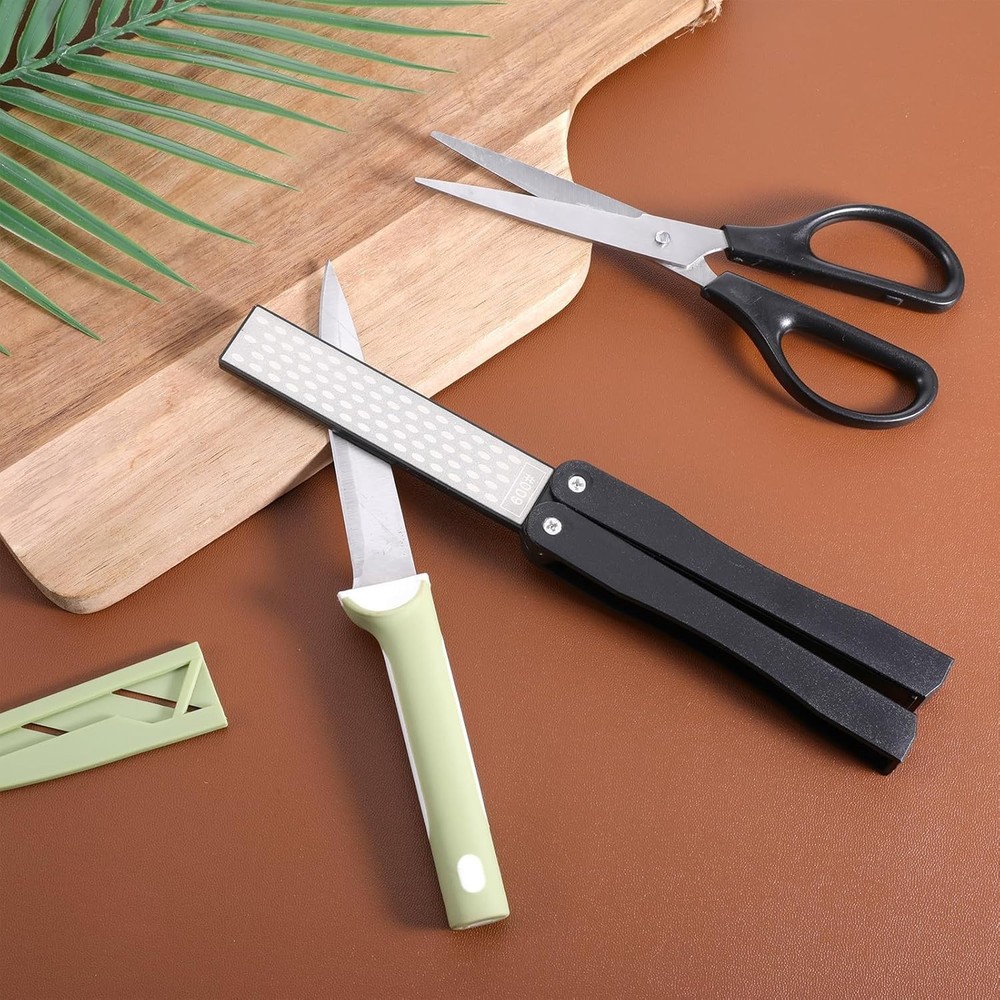 Double Sided Folded Pocket Diamond Knife Sharpening Stone Sharpener Tool