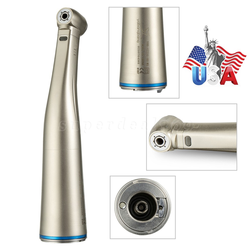 Dental LED Fiber Optic Push Button Contra Angle Handpiece Inner Push E-type YBB