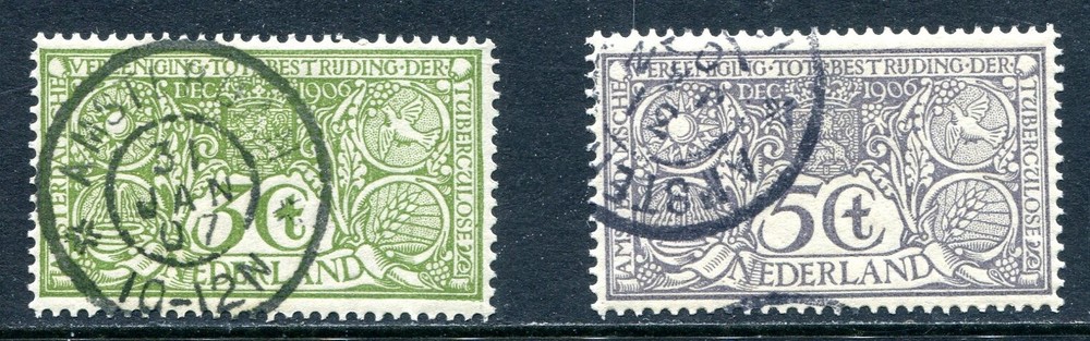 Netherlands 1906 Semi-Postal Used #B2 and B3