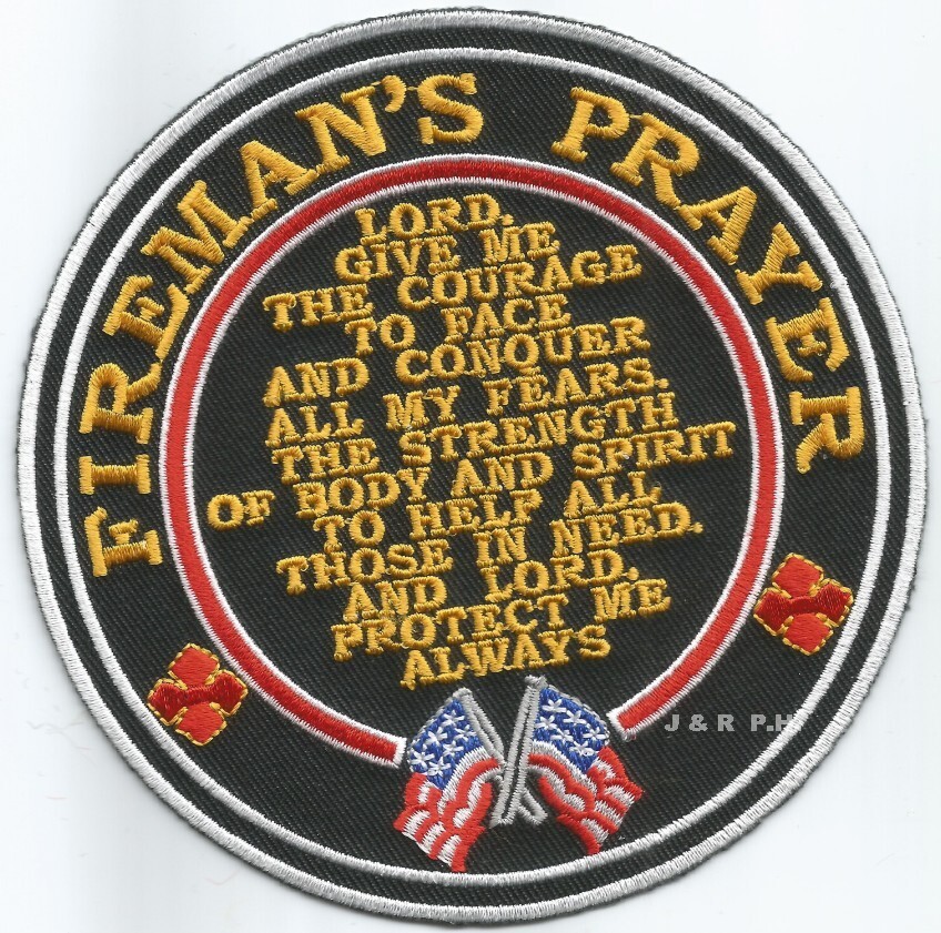 Tribute - FIREMAN'S  PRAYER  (4.75" round size) fire patch