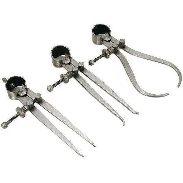 3 Pieces Spring Caliper Set - Inside Outside & Divider 4" inch - Tool