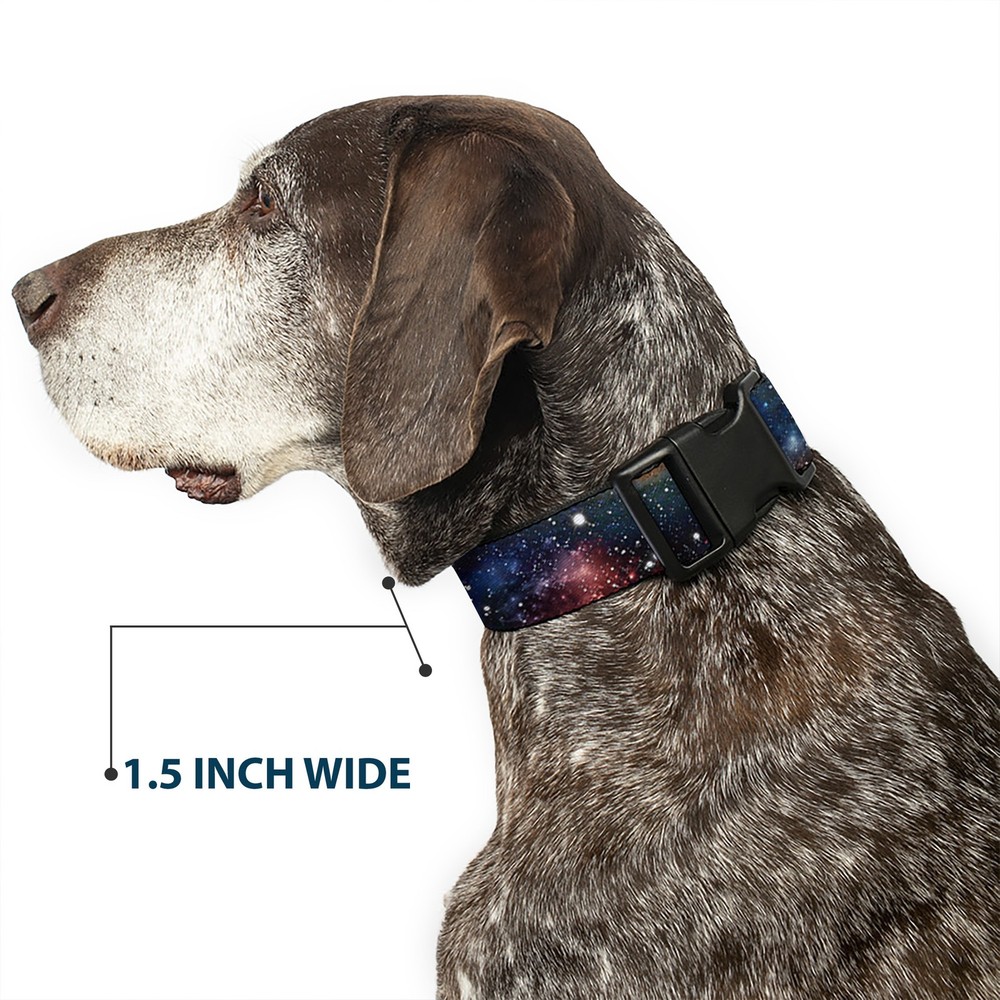 Plastic Clip Collar Space Dust Collage Medium 11-16.5"