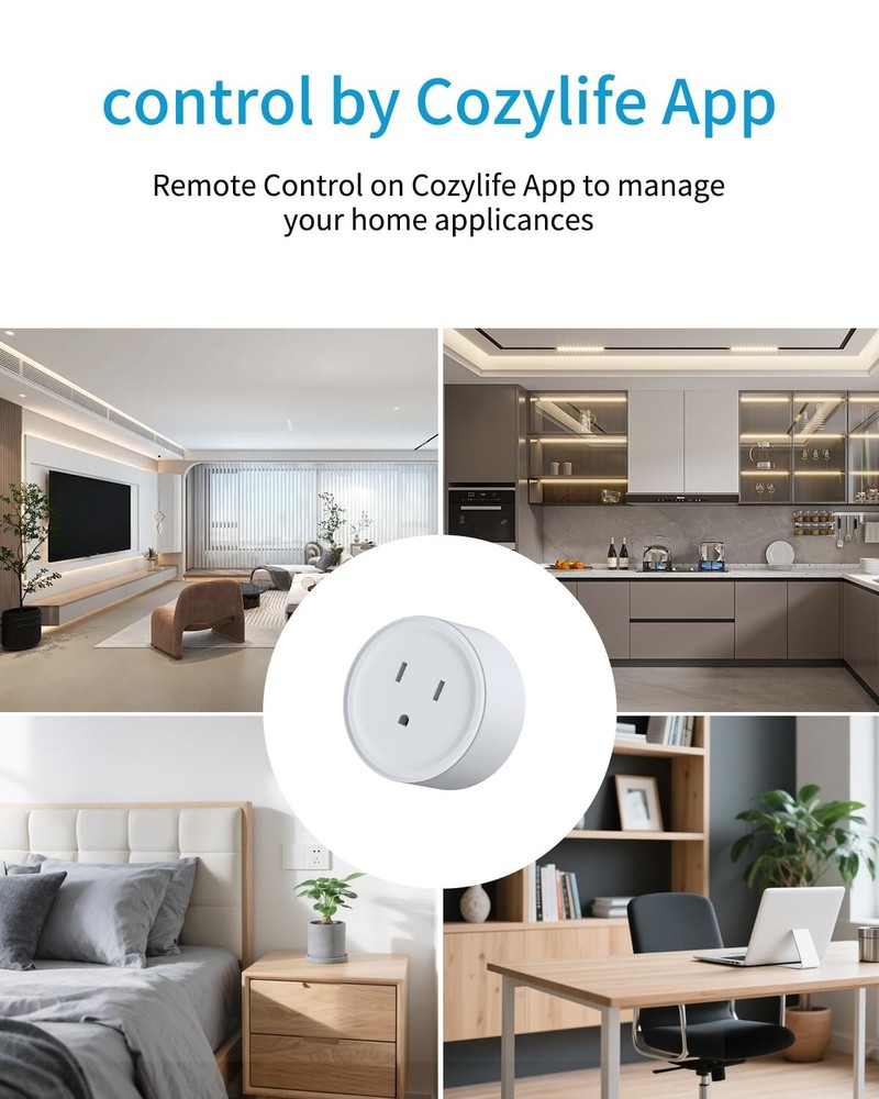 2 Pack Smart Mini Plug WiFi Outlet with Timer and Remote Control