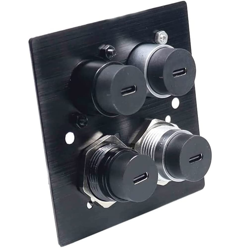 PENGLIN 2PCS USB 3.1 Type C Panel Mount Coupler, D-Type 2PCS(D-TYPE), Black