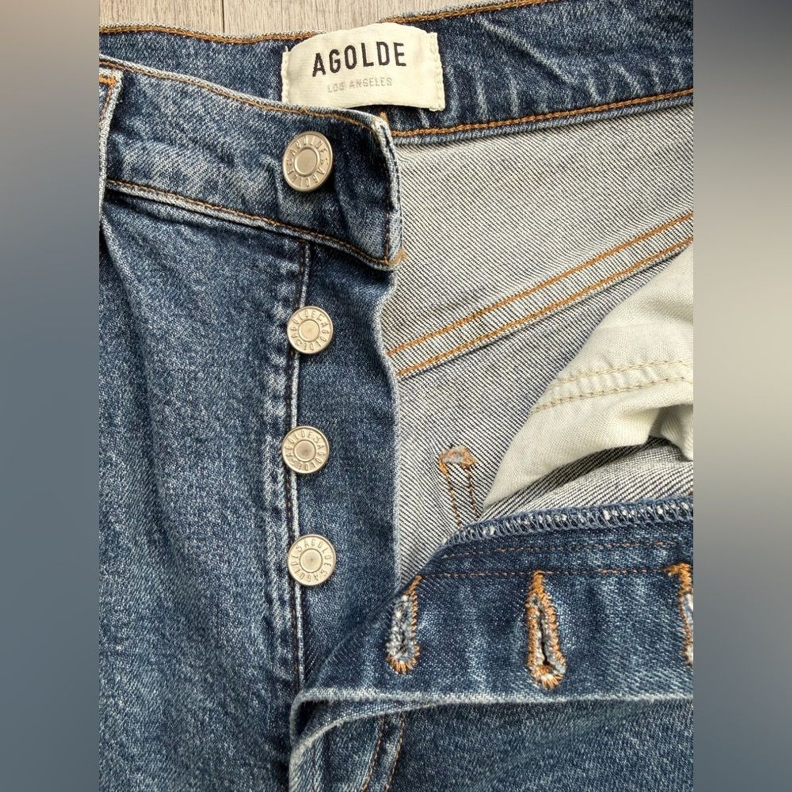 AGOLDE Riley High Rise Straight Crop Jeans in Transfer - Size 25