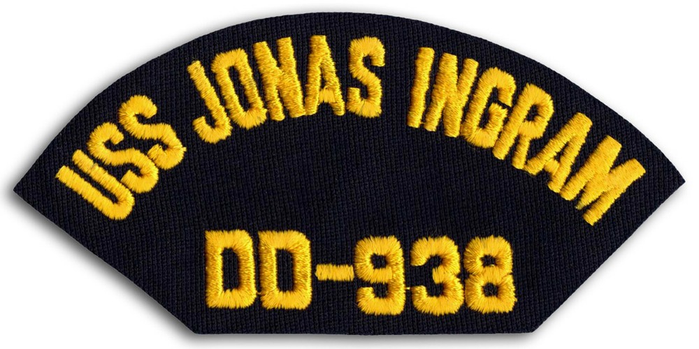 US Navy DD-938 USS Jonas Ingram Destroyer Cap Patch Iron-On (a)