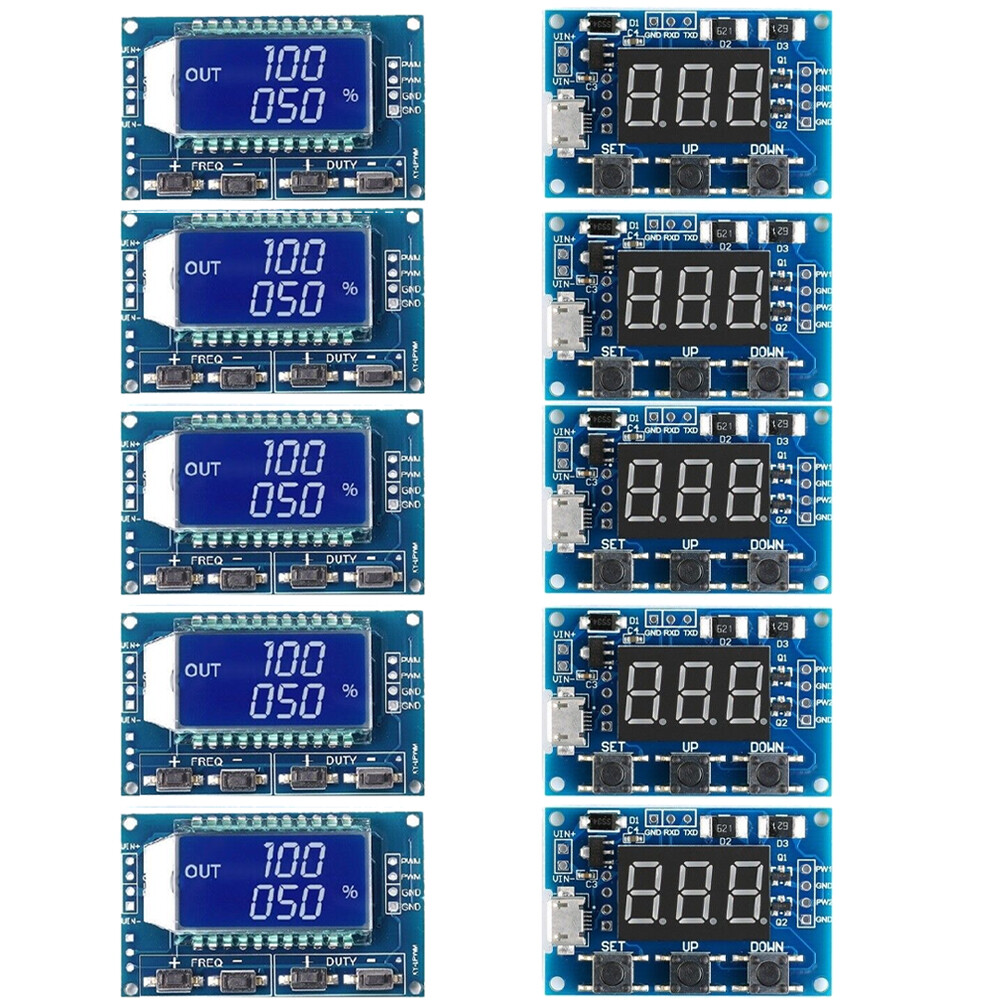 5X Adjustable PWM Pulse Frequency Duty Cycle Square Wave Signal Generator Module