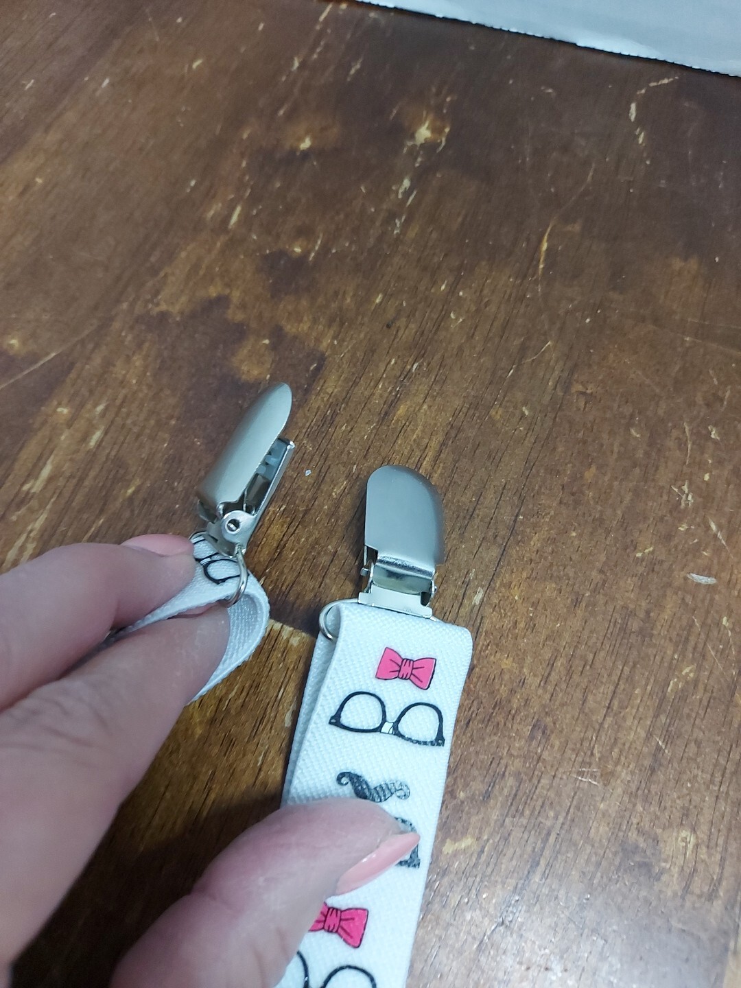 Kids Bow Tie, Mustache And Glasses Print White Y Suspenders. Free Shipping