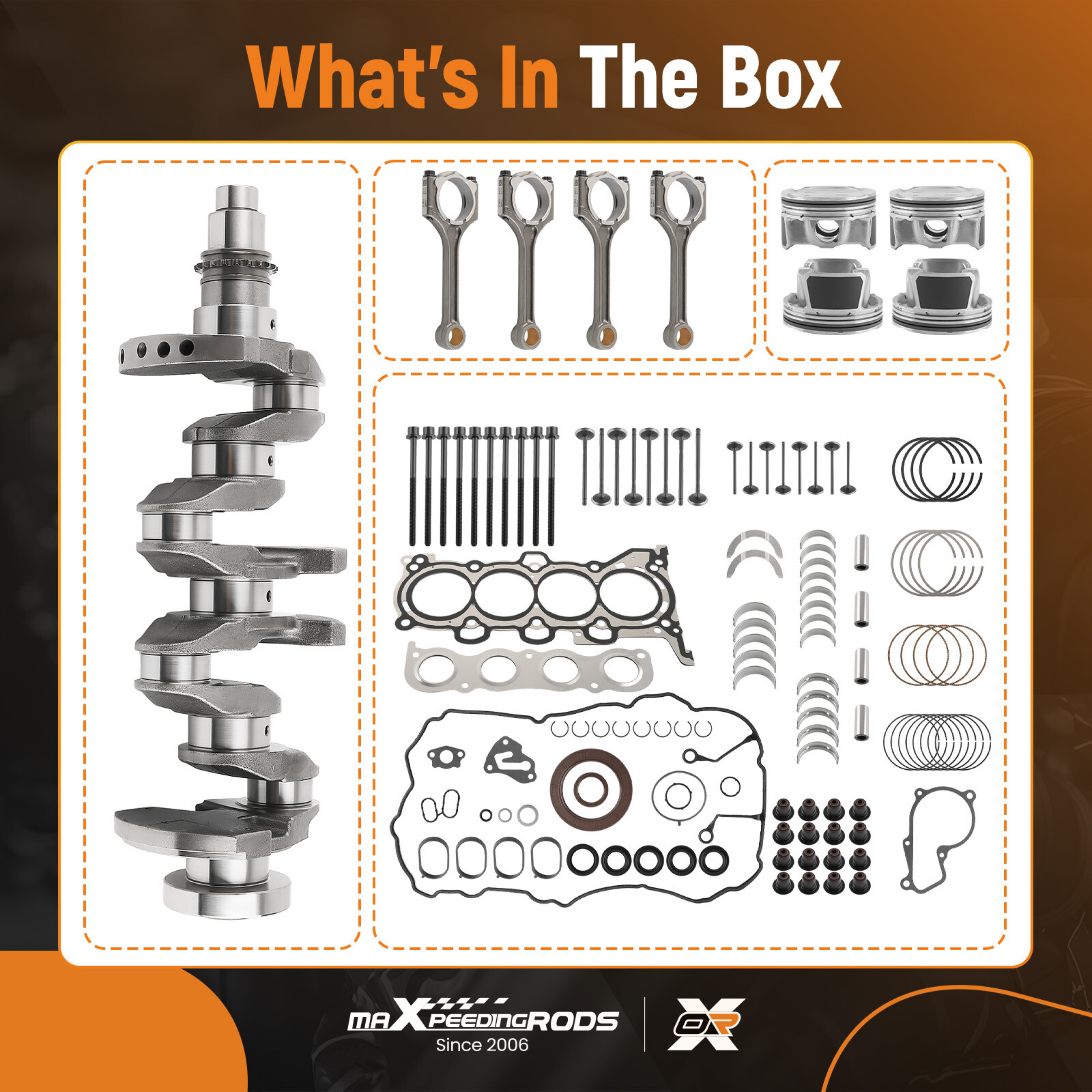 G4NA Engine Rebuild Kit Crankshaft Piston For 2013-2018 Hyundai 2012-19 Kia 2.0L