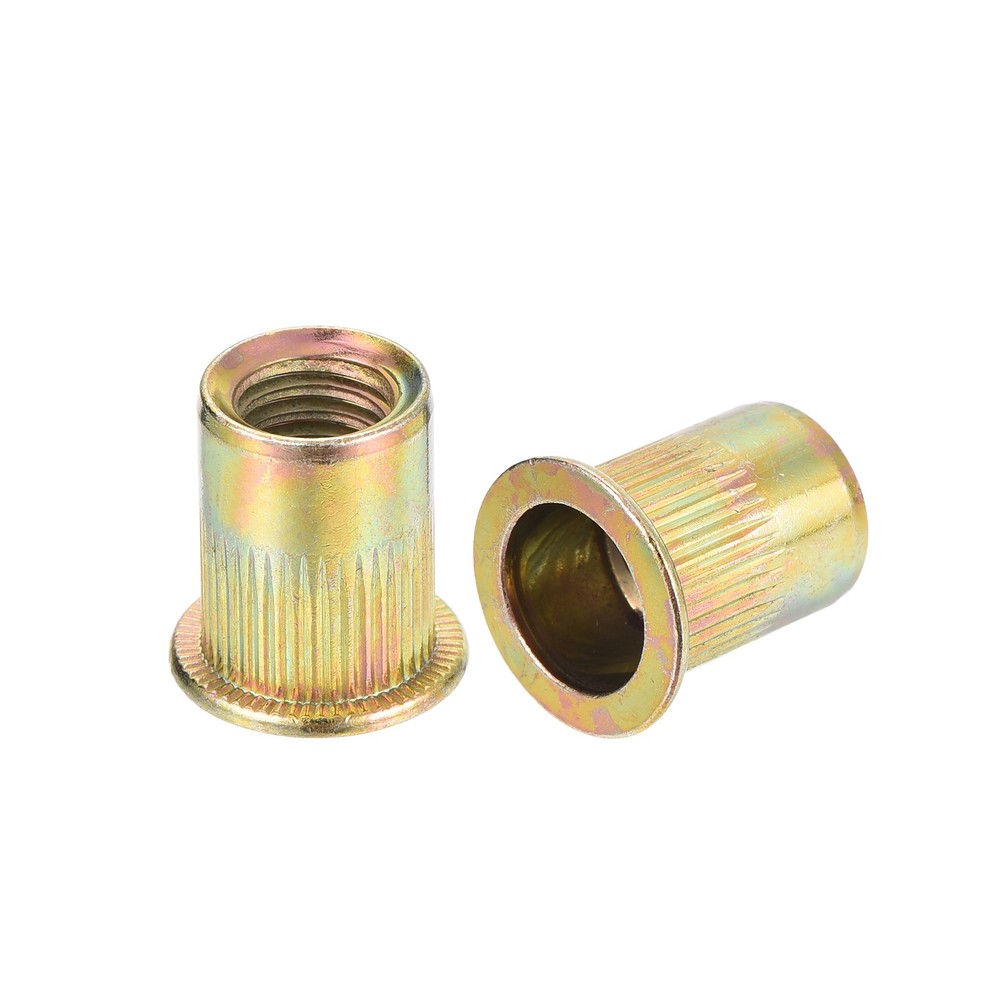 60Pcs Rivet Nuts Flat Head, 3/8 Carbon Steel Thread
