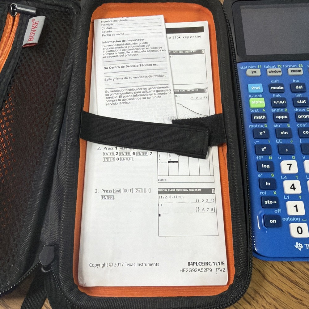 Texas Instruments TI-84 Plus CE Graphing Calculator - Blue With Case