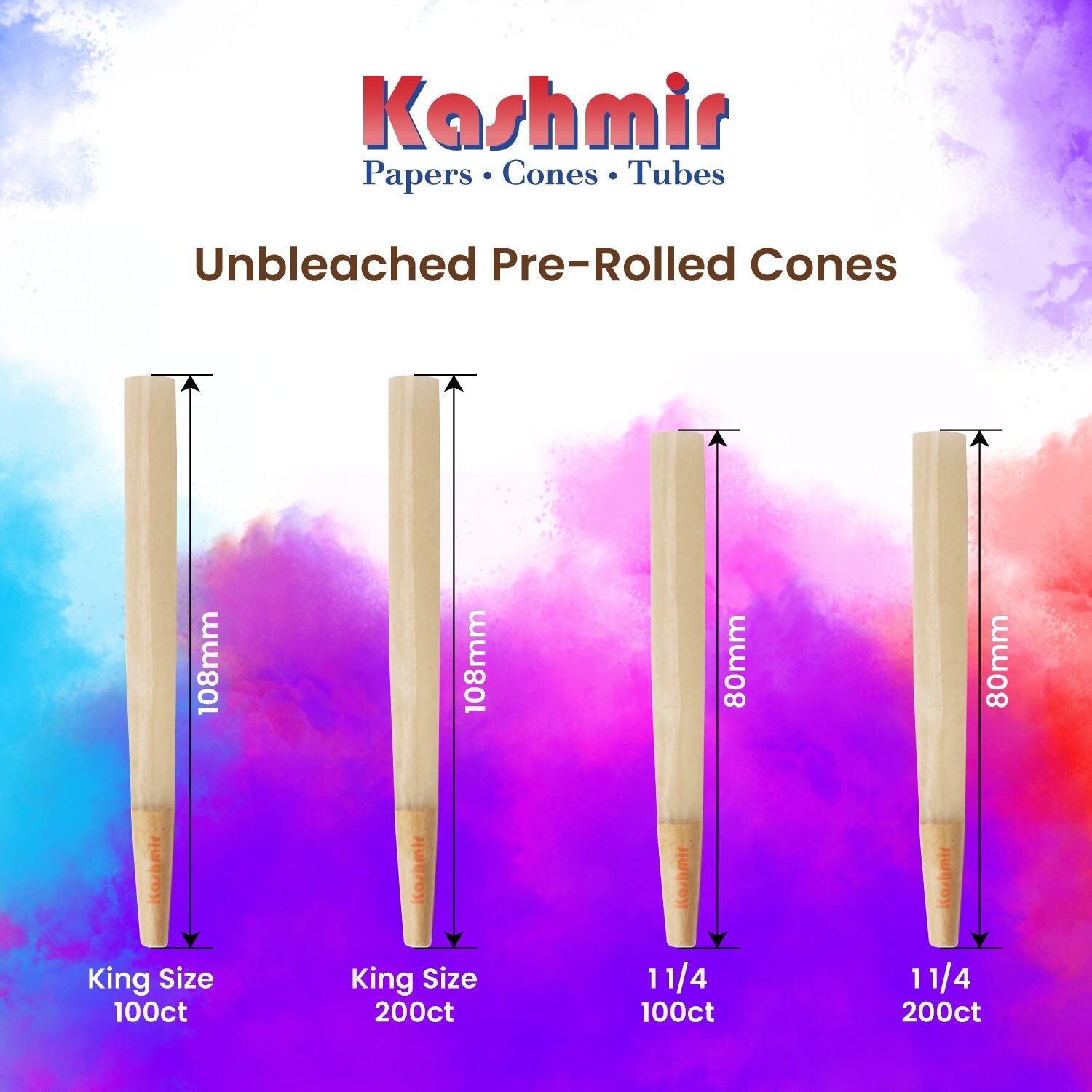 Pre Rolled Cones King Bamboo Rolling Papers Cone Slow Burning 200 Ct by Kashmir