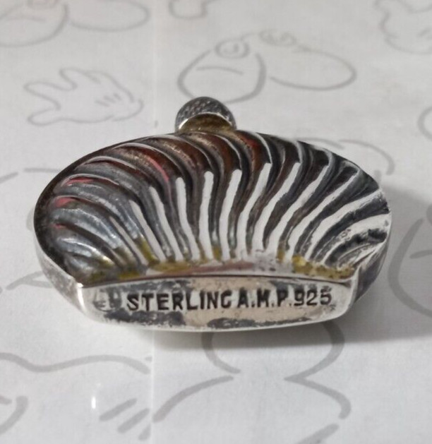 AMP Sterling Silver Mini Seashell Perfume Bottle Shell Flask 925