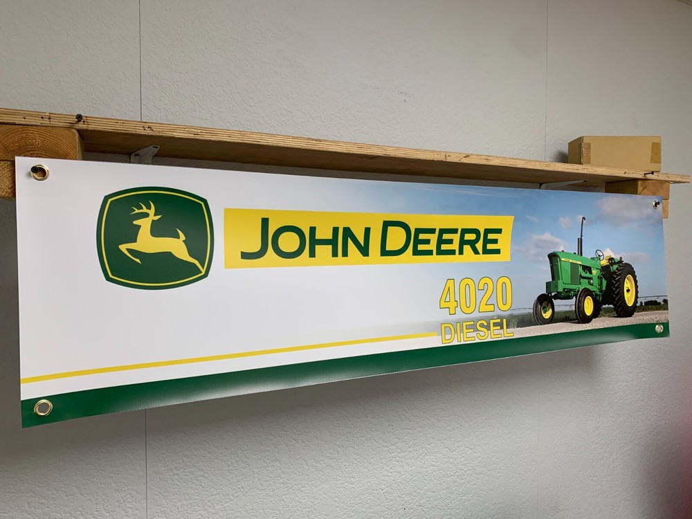 John Deere 4020 Tractor Banner Workshop Barn Wall Display