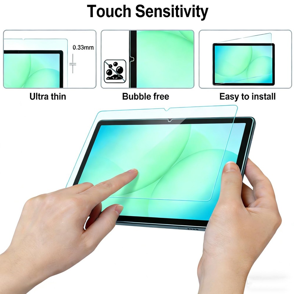 TiKeDa 2 Pack Screen Protector for Galaxy Tab A11 Plus 2025 / A9 Clear