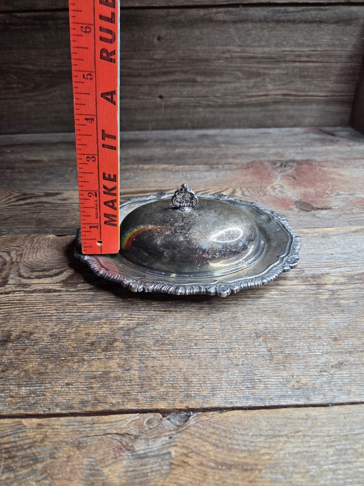 Vintage Sheridan Silver Plated Butter Dish