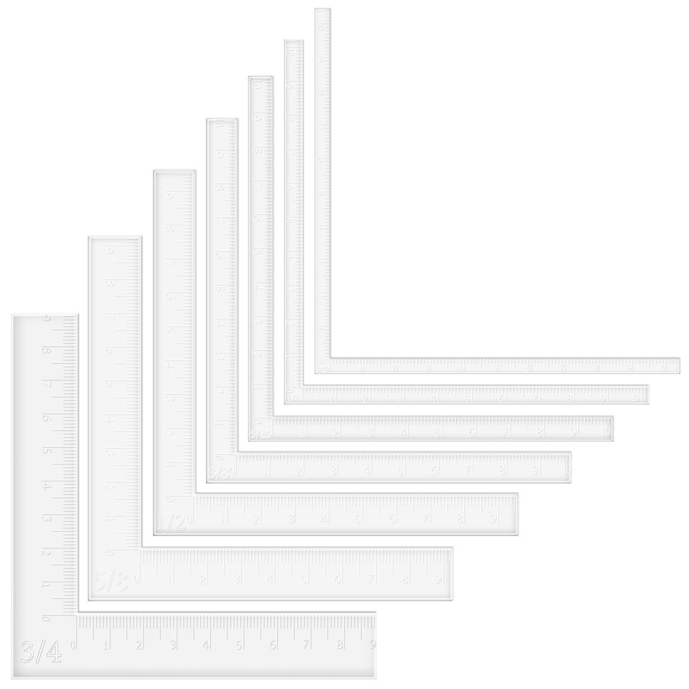 7PCS/set Creative Positioning Tools Card Corners Helper Craft Measuring Ruler