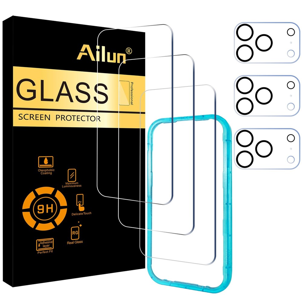 Ailun 3 Pack Screen Protector for iPhone 17 Pro [6.3 inch] + 3 Pack Camera Le...