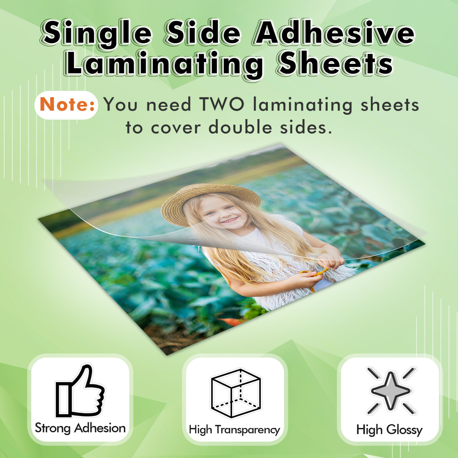 120Ct Koala Self-Adhesive Laminating Sheets 9x12 Clear Overlay No Machine Needed