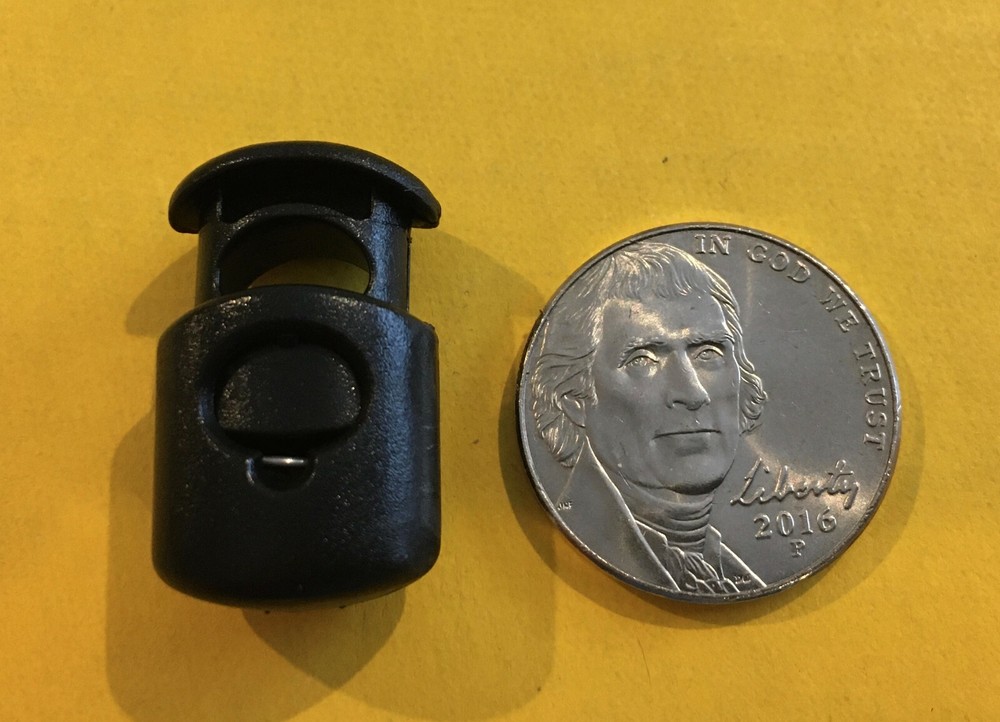 12 pcs Black Double Cord Lock Plastic Spring Lock Toggle Stop Made in USA