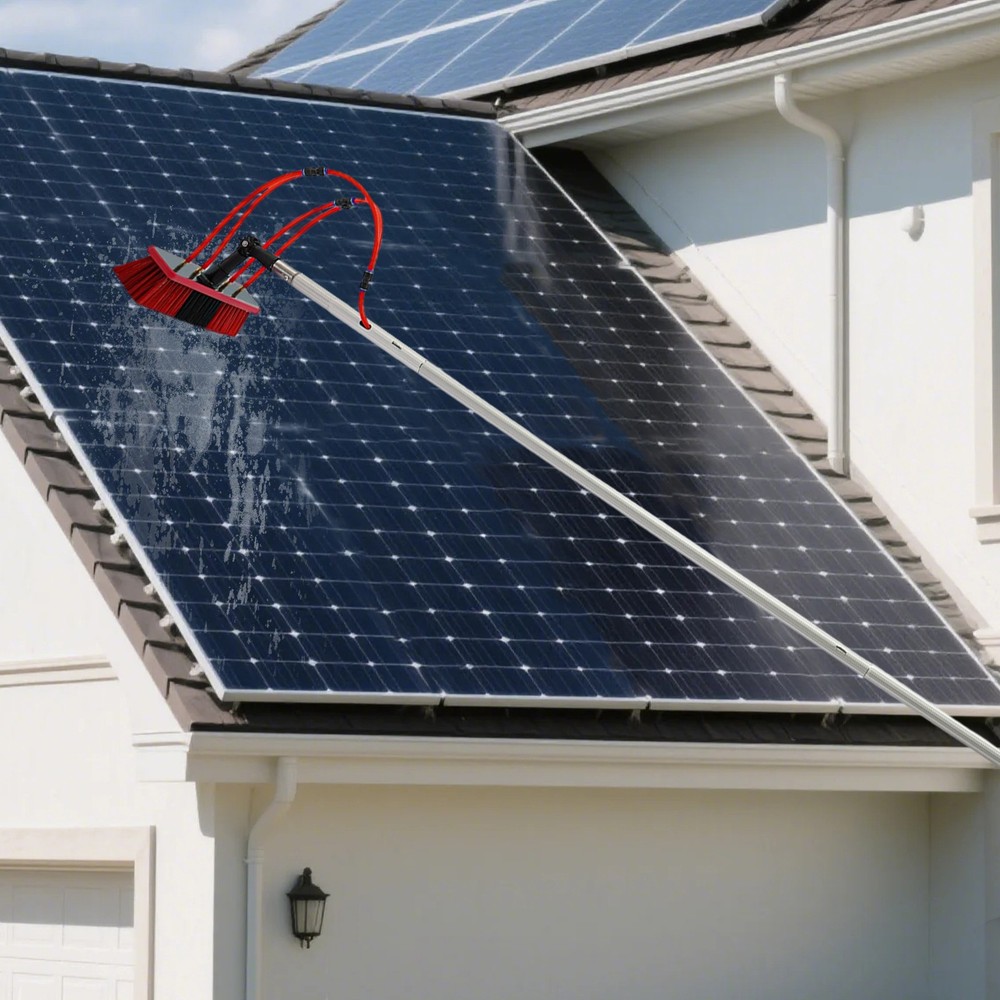 30FT Solar Panel Cleaning Brush & Pole Kit Proffesional Window Washing Tool