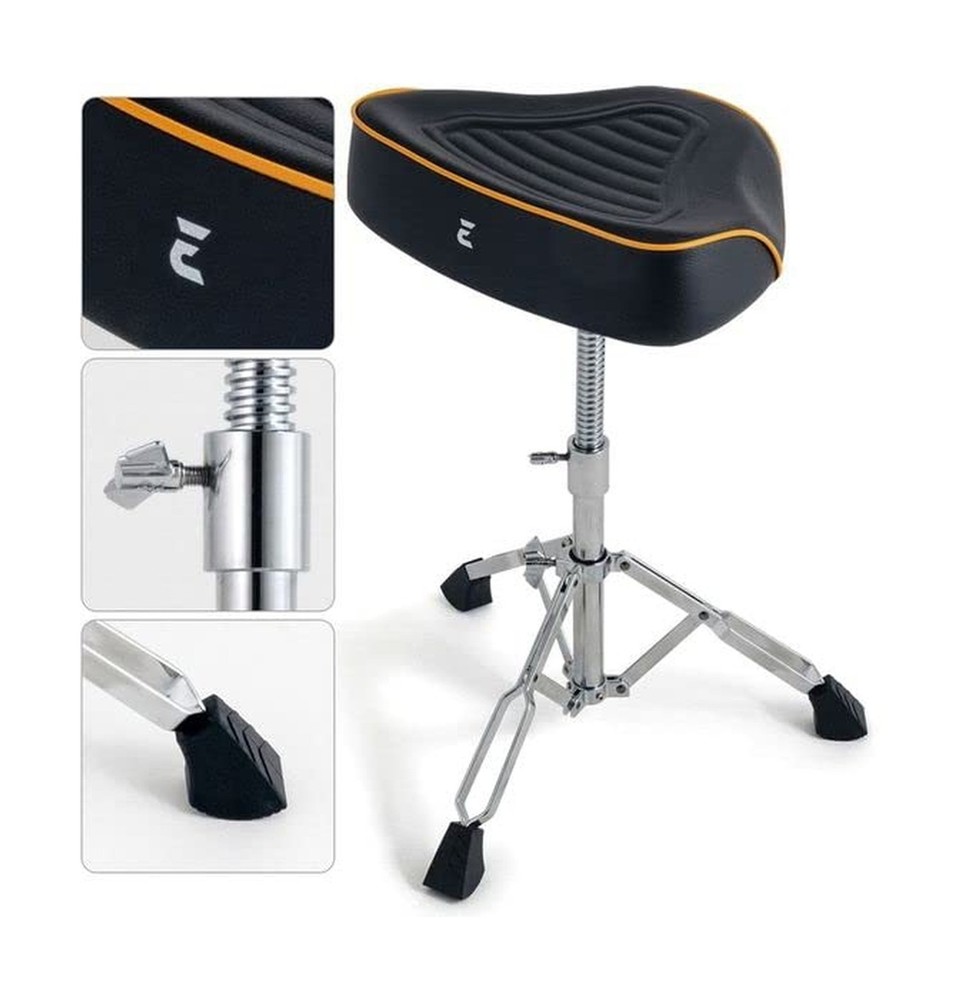 EHWD Premium Motorcycle Drum Throne, Rotatable Stool, Memory Foam Cushion wit...