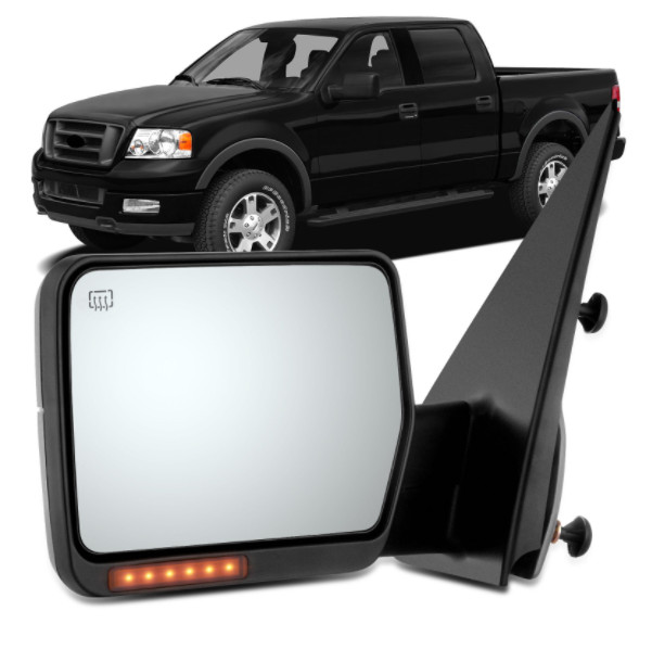Power Mirror For 2004-2006 Ford F-150 Driver Side Textured Black Manual Folding