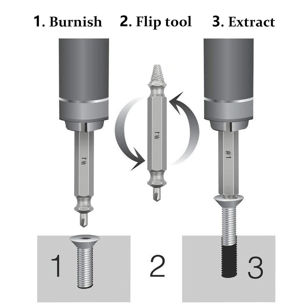 4Pcs/Set New Screw Extractor Kit Guide Broken Damaged Bolt Remover Drill Bits