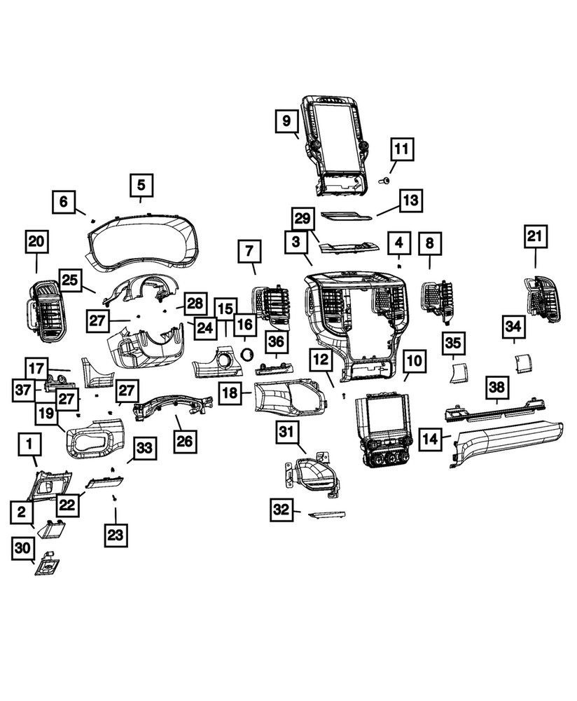 Genuine Mopar Center Stack Controls 68552544AC