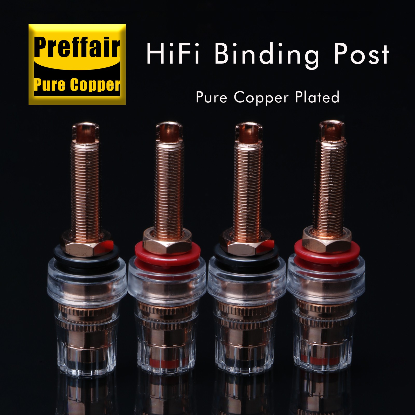 8PCS Hi-End Pure Binding Post Copper Speaker Banana Jack Amplifier Terminal New